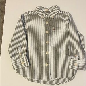Gap Toddler Oxford Striped Navy & White Button up Shirt 4 years old